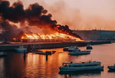 В Ленобласти горел терминал морского порта